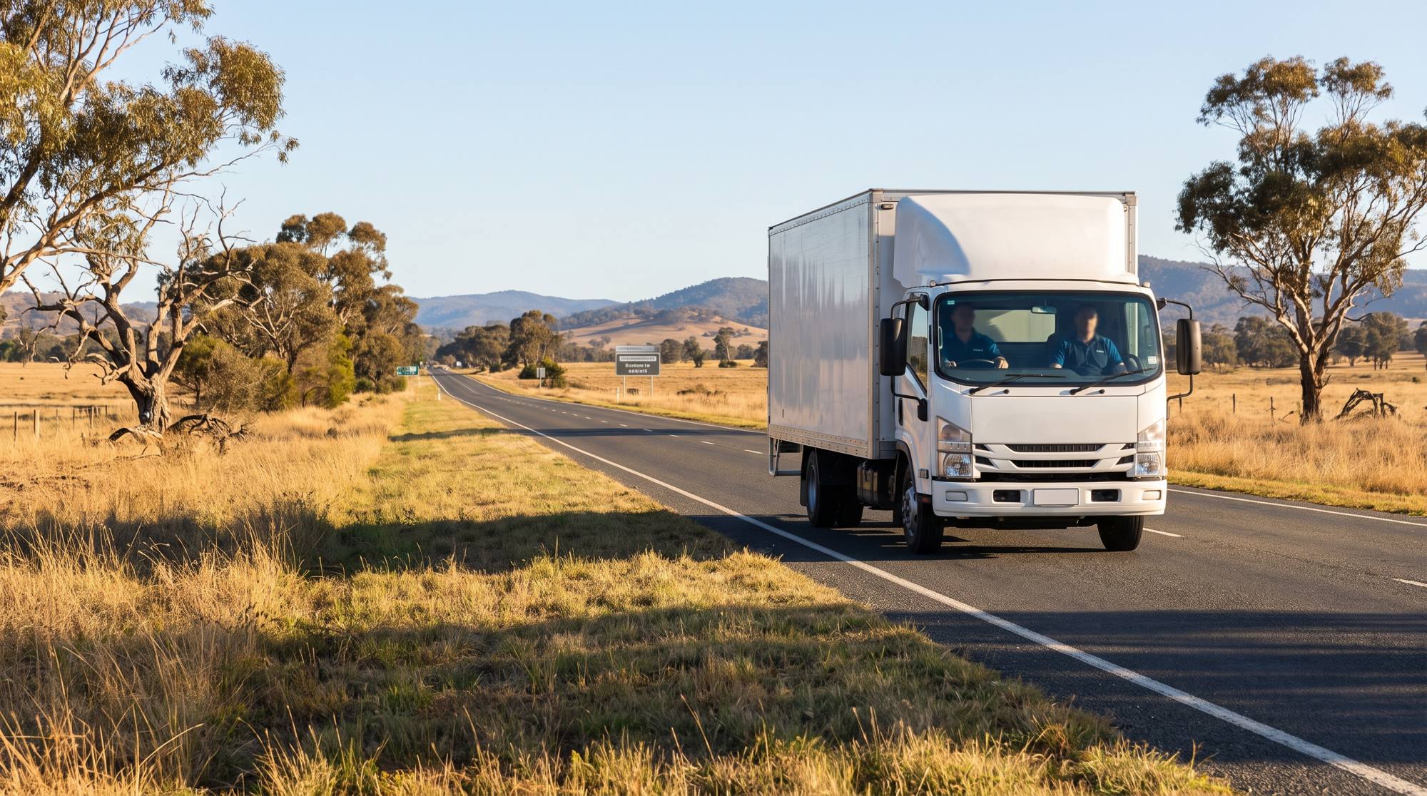 Removal truck on an open Australian highway